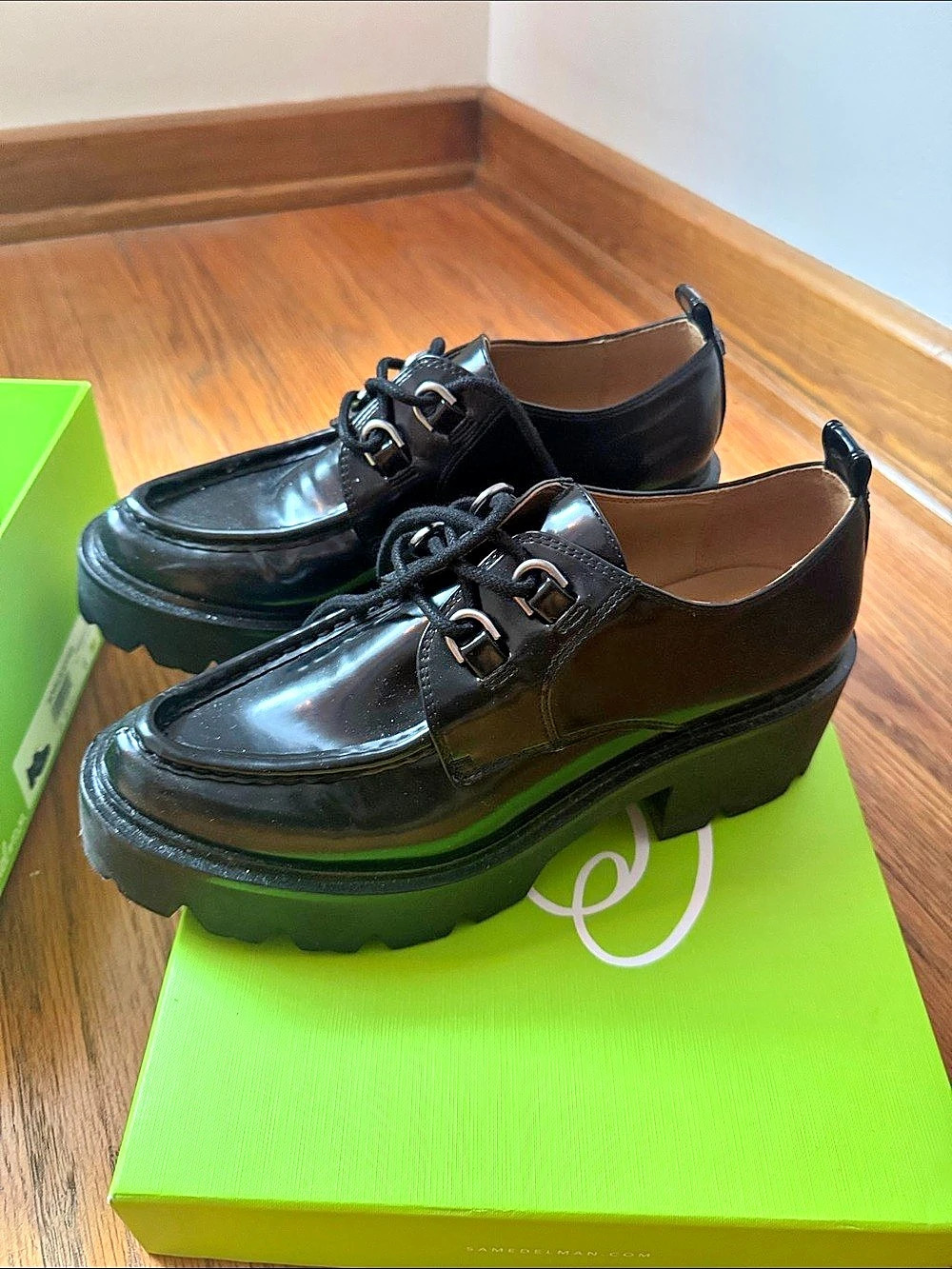 Sam Edleman Monna Platform Oxford Shoes Black US 8 Like New- worn twice